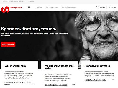 Das Onlineportal stiftungschweiz.ch Das Onlineportal stiftungschweiz.ch