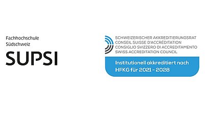 Logo SUPSI mit Label Akkreditierung